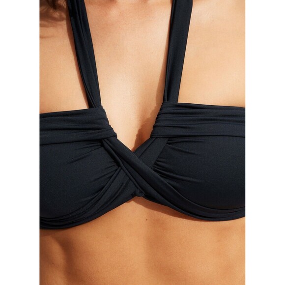 Seafolly Collective Women Navy Blue Twist Bandeau Halter Swim Top Sz 6 / US 2 - Picture 10 of 11